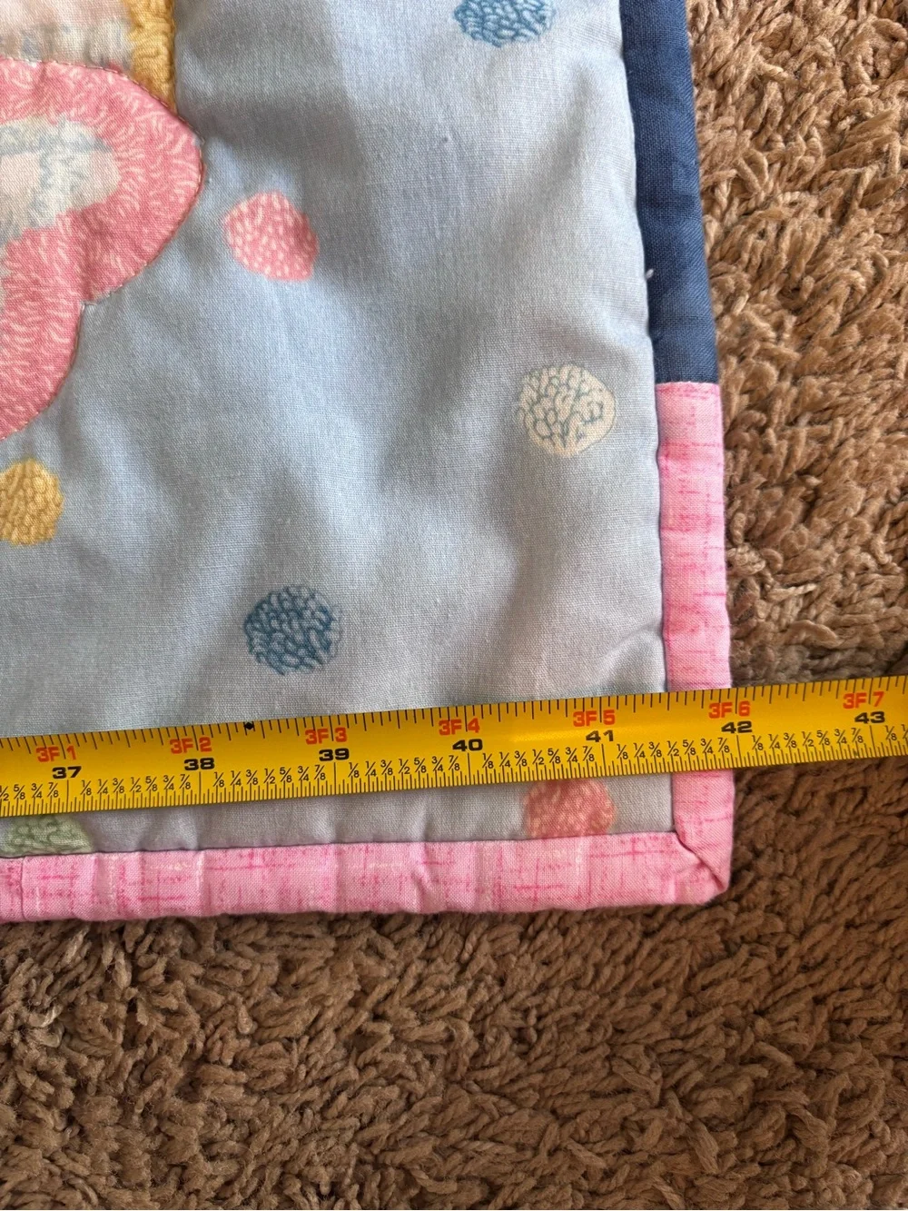 Pastel Teddy Patchwork Quilt - Nursery Plush Animal Design